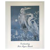 Enchanting Ft Myers Beach Heron Art Poster