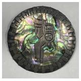 Sterling Inlaid Abalone Pendant Pin by Talleres