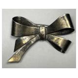 Vintage Coro Mexico Silver Ribbon Style Brooch