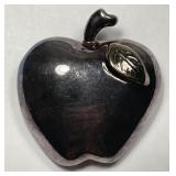 Artist Signed Electrocast Puffy Apple Sterling Pin