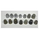Lot of 14 Vintage Metal Utilitarian Thimbles