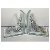 Set Of 2 Stylish Crystal Diamond Bookends