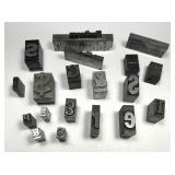 Lot of Old Vintage Metal Printers Type Set Letters