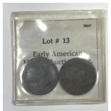 Two 1724 Hibernia Half Pennies Ex: EAHA Auction