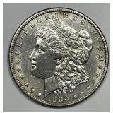 1900-S Morgan Silver $1 About Uncirculated AU det