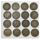 Lot Of 16 Indian Head Cents From The 1900