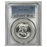 1956 Franklin Silver Half PCGS MS64