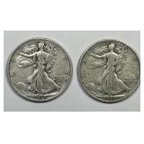 1935 P & S Walking Liberty Silver Half Pair