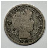 1901-S Barber Silver Dime Good G