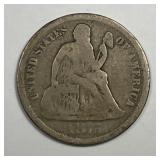 1875-CC Seated Liberty Silver Dime Carson City