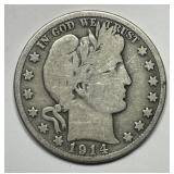 1914-S Barber Silver Half Good G