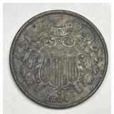 1864 Two Cent Piece  Extra Fine XF details