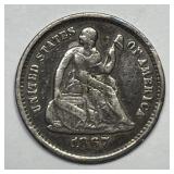 1867-S Seated Liberty Silver Half Dime H10c Fine F
