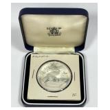 MALAYSIA: 1976 Silver 25 Ringgit Rhino Hornbill PR