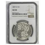 1897-O Morgan Silver $1 NGC AU50