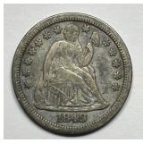 1849 Seated Liberty Silver Dime Very Good VG+