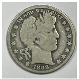 1898-O Barber Silver Half About Good AG