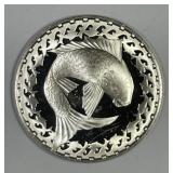 Greek Fish Sterling Silver Art Round 24.3g