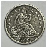 1840 Seated Liberty Silver Half Dime H10c VF det