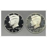 1992-S & 1993-S Silver Proof Kennedy Half Pair
