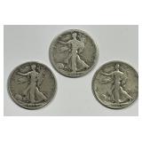 Trio of "S" Minted Waling Liberty Halves