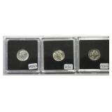 1929-D 1930 1930-S Mercury Silver Dime Trio
