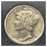 1919-S Mercury Silver Dime Very Fine VF+