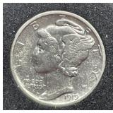 1919-D Mercury Silver Dime Extra Fine XF details