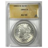 1889-O Morgan Silver $1 ANACS AU55