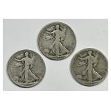 1919 P D S Walking Liberty Half Trio