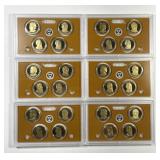 Lot of Six 2011-S Presidential Proof Dollar Panels