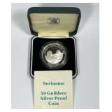 SURINAME: 1988 Silver 50 Guilders Olympics Proof