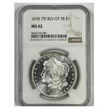 1878 Morgan Silver $1 7TF Rev of 