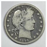 1894-S Barber Silver Half Good G