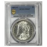 1892-O Morgan Silver $1 PCGS MS63