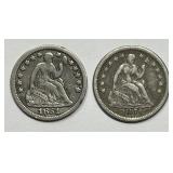 1851 & 1851-O Seated Liberty  Half Dime H10c Pair