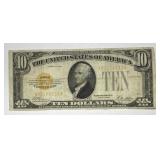 1928 $10 Gold Certificate AA Block VF Fr#2400
