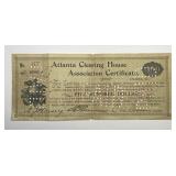 1894 Atlanta Clearing House $500 Certificate