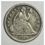 1839-O Seated Liberty Silver Half Dime H10c VF