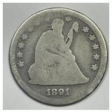 1891-S Seated Liberty Silver Quarter