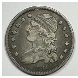 1834 Capped Bust Silver Quarter Very Fine VF