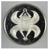 Assyrian Scarab Sterling Silver Art Round 24.3g