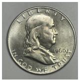 1960-D Franklin Silver Half Uncirculated UNC