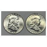 1963 P & D Franklin Silver Half Uncirculated Pair