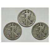 1918 P D S Walking Liberty Half Trio