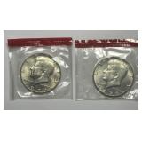Pair of Key Date 1970-D Kennedy Halves in Pliofilm
