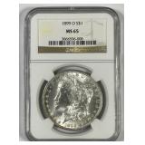 1899-O Morgan Silver $1 Gem BU NGC MS65
