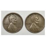 1909 VDB Lincoln Wheat Cent Pair