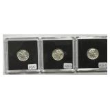 1935 P-D-S Mercury Silver Dime Trio AU