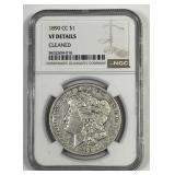 1890-CC Morgan Silver $1 Carson City NGC VF det